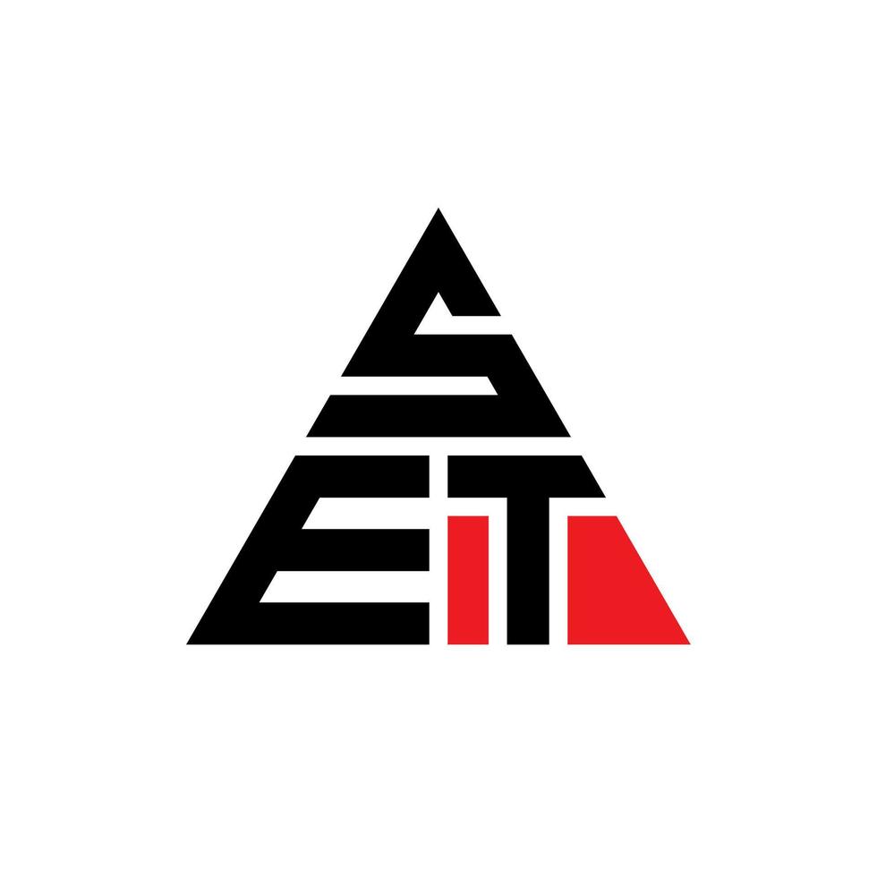 Set Dreiecksbuchstaben-Logo-Design mit Dreiecksform. Set Dreieck-Logo-Design-Monogramm. Stellen Sie Dreieck-Vektor-Logo-Vorlage mit roter Farbe ein. Set dreieckiges Logo einfaches, elegantes und luxuriöses Logo. vektor