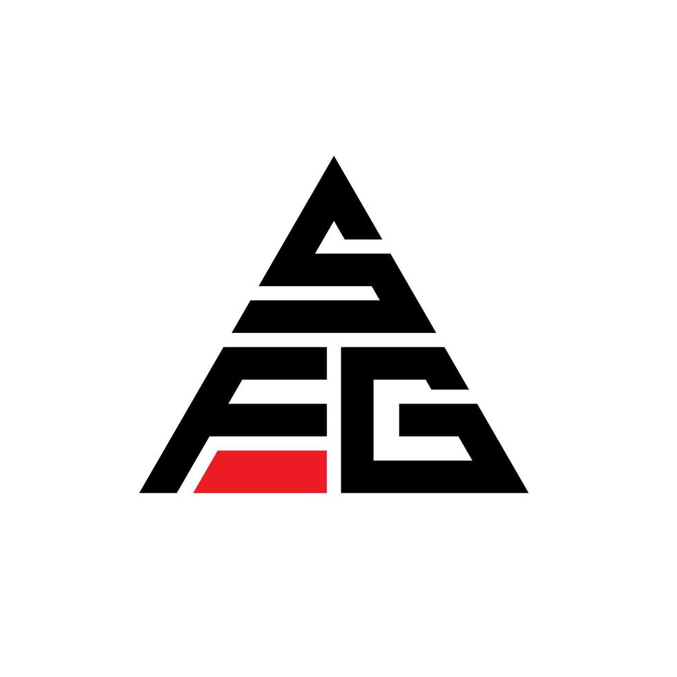 sfg triangel bokstavslogotypdesign med triangelform. sfg triangel logotyp design monogram. sfg triangel vektor logotyp mall med röd färg. sfg triangulär logotyp enkel, elegant och lyxig logotyp.