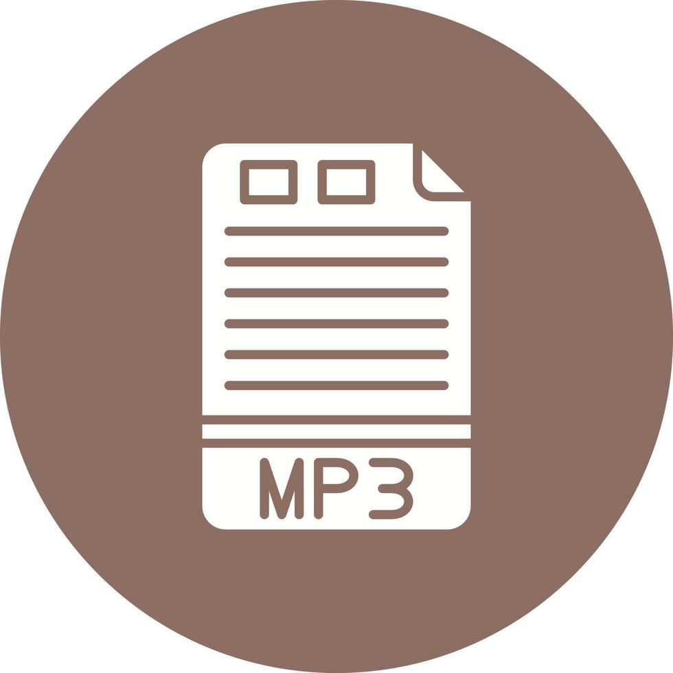 mp3-Glyphen-Kreishintergrundsymbol vektor