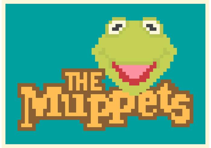 Free Pixel Kermit Das Frosch Vektor Poster