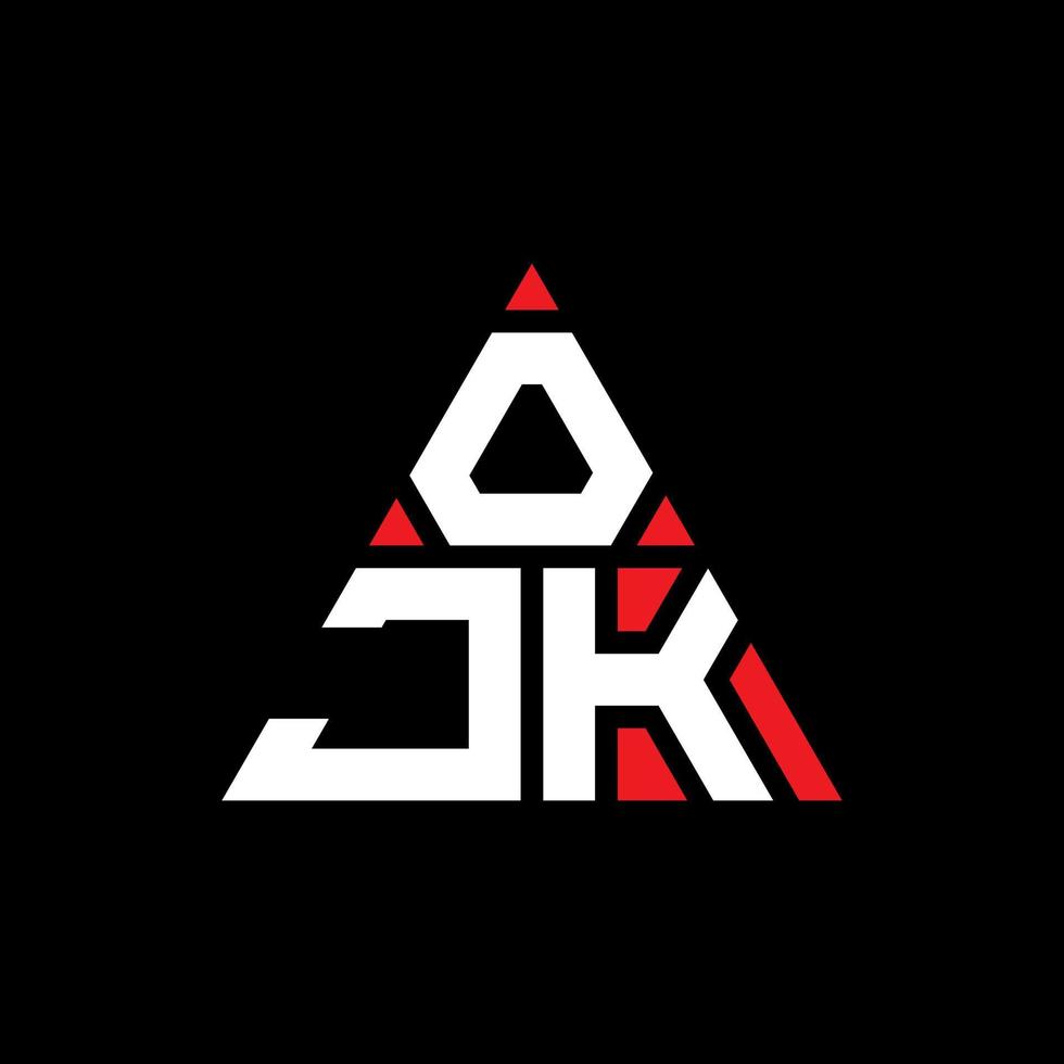 ojk Dreieck-Buchstaben-Logo-Design mit Dreiecksform. Ojk-Dreieck-Logo-Design-Monogramm. Ojk-Dreieck-Vektor-Logo-Vorlage mit roter Farbe. ojk dreieckiges Logo einfaches, elegantes und luxuriöses Logo. vektor