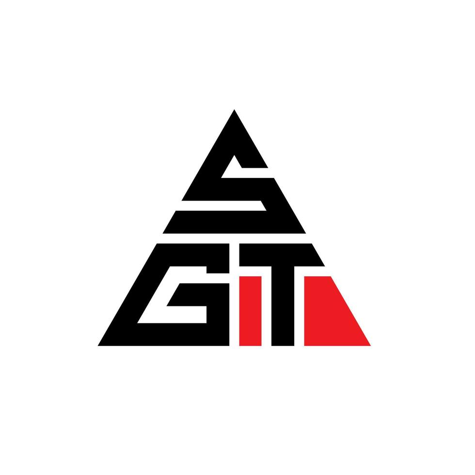 sgt-Dreieck-Buchstaben-Logo-Design mit Dreiecksform. Sgt-Dreieck-Logo-Design-Monogramm. sgt-Dreieck-Vektor-Logo-Vorlage mit roter Farbe. sgt dreieckiges logo einfaches, elegantes und luxuriöses logo. vektor