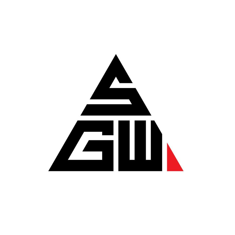 sgw triangel bokstavslogotypdesign med triangelform. sgw triangel logotyp design monogram. sgw triangel vektor logotyp mall med röd färg. sgw triangulär logotyp enkel, elegant och lyxig logotyp.
