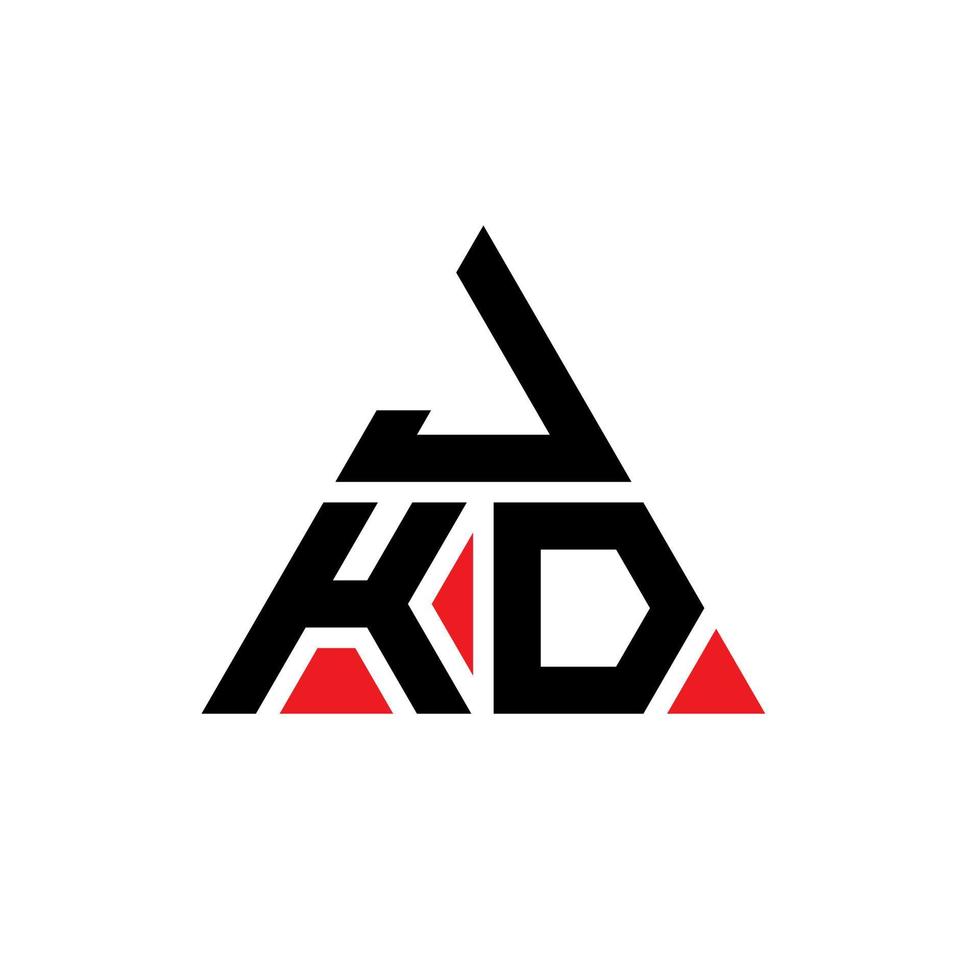 JKD-Dreieck-Buchstaben-Logo-Design mit Dreiecksform. JKD-Dreieck-Logo-Design-Monogramm. JKD-Dreieck-Vektor-Logo-Vorlage mit roter Farbe. jkd dreieckiges logo einfaches, elegantes und luxuriöses logo. vektor