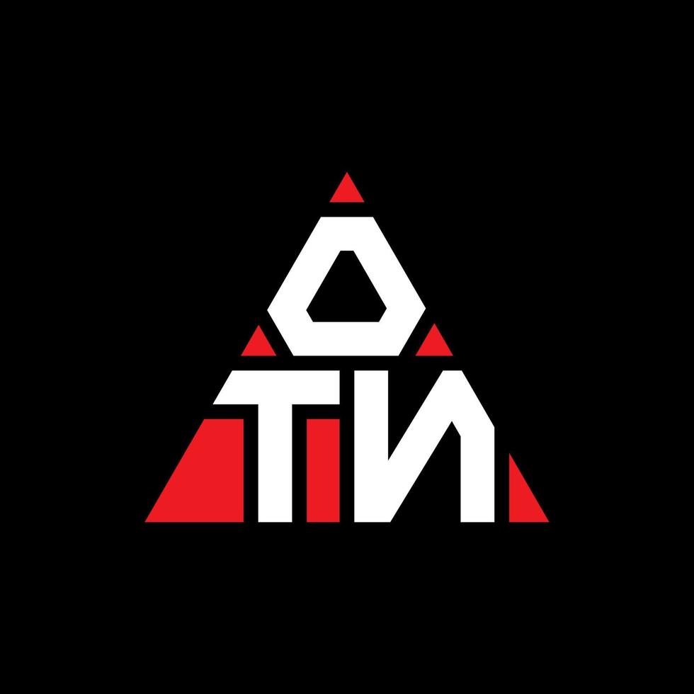 otn Dreiecksbuchstaben-Logo-Design mit Dreiecksform. otn-Dreieck-Logo-Design-Monogramm. otn-Dreieck-Vektor-Logo-Vorlage mit roter Farbe. otn dreieckiges Logo einfaches, elegantes und luxuriöses Logo. vektor