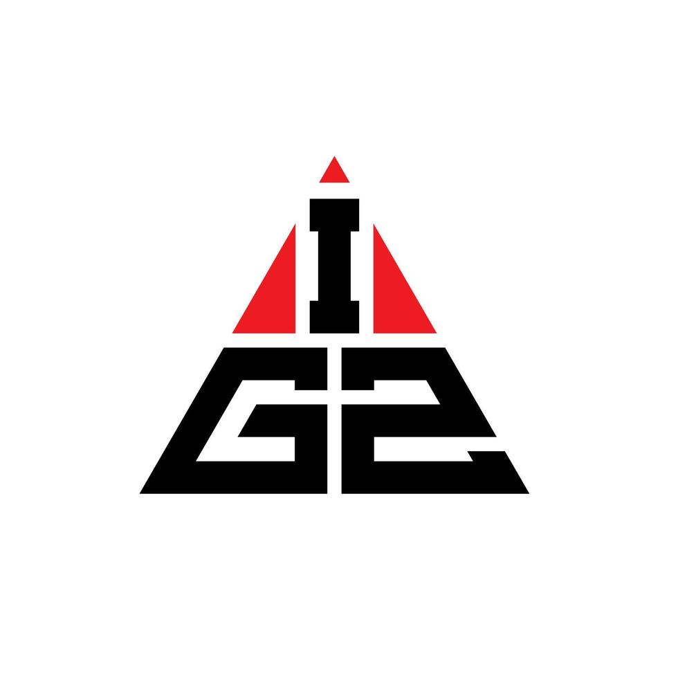 igz-Dreieck-Buchstaben-Logo-Design mit Dreiecksform. igz-Dreieck-Logo-Design-Monogramm. igz-Dreieck-Vektor-Logo-Vorlage mit roter Farbe. igz dreieckiges Logo einfaches, elegantes und luxuriöses Logo. vektor