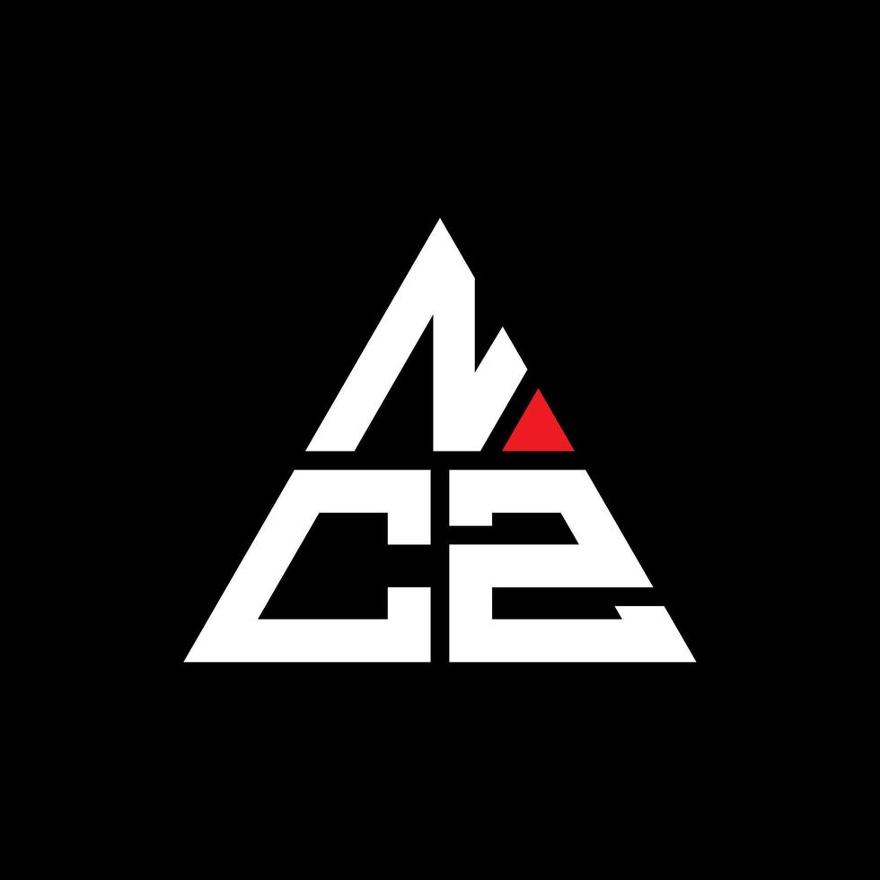 ncz-Dreieck-Buchstaben-Logo-Design mit Dreiecksform. Ncz-Dreieck-Logo-Design-Monogramm. ncz-Dreieck-Vektor-Logo-Vorlage mit roter Farbe. ncz dreieckiges Logo einfaches, elegantes und luxuriöses Logo. vektor
