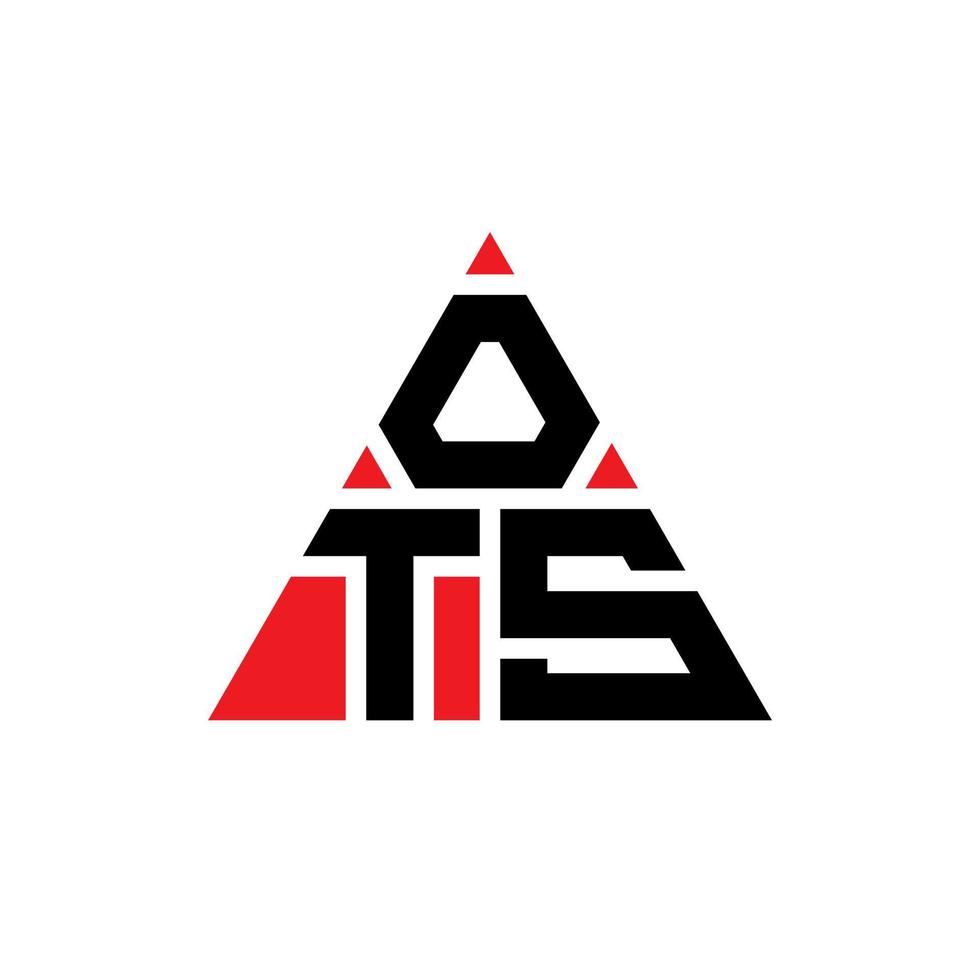 ots Dreiecksbuchstaben-Logo-Design mit Dreiecksform. ots-Dreieck-Logo-Design-Monogramm. ots-Dreieck-Vektor-Logo-Vorlage mit roter Farbe. ots dreieckiges Logo einfaches, elegantes und luxuriöses Logo. vektor