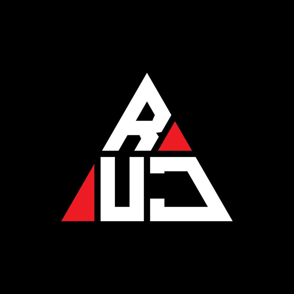 Ruj-Dreieck-Buchstaben-Logo-Design mit Dreiecksform. Ruj-Dreieck-Logo-Design-Monogramm. Ruj-Dreieck-Vektor-Logo-Vorlage mit roter Farbe. ruj dreieckiges Logo einfaches, elegantes und luxuriöses Logo. vektor