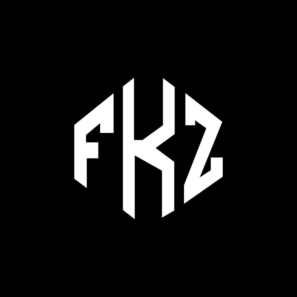 fkz-Brief-Logo-Design mit Polygonform. fkz Logo-Design in Polygon- und Würfelform. fkz Sechseck-Vektor-Logo-Vorlage in weißen und schwarzen Farben. fkz-Monogramm, Geschäfts- und Immobilienlogo. vektor