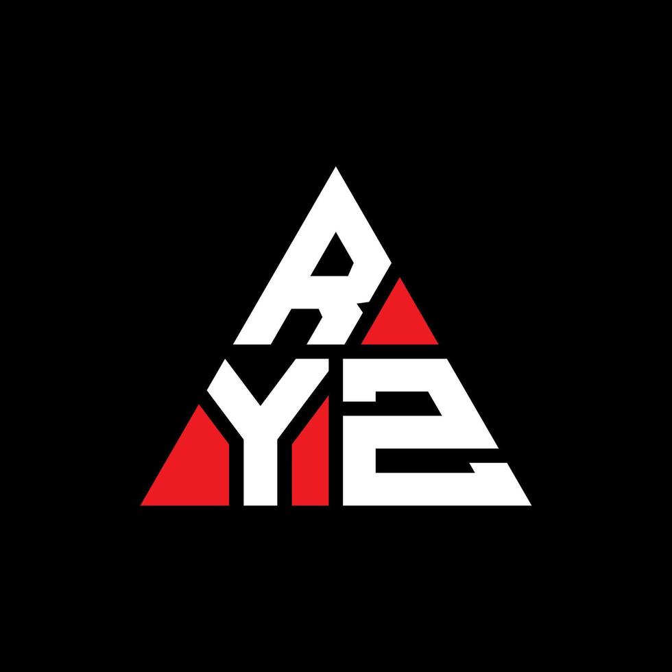 ryz-Dreieck-Buchstaben-Logo-Design mit Dreiecksform. ryz dreieck logo design monogramm. ryz-Dreieck-Vektor-Logo-Vorlage mit roter Farbe. ryz dreieckiges Logo einfaches, elegantes und luxuriöses Logo. vektor