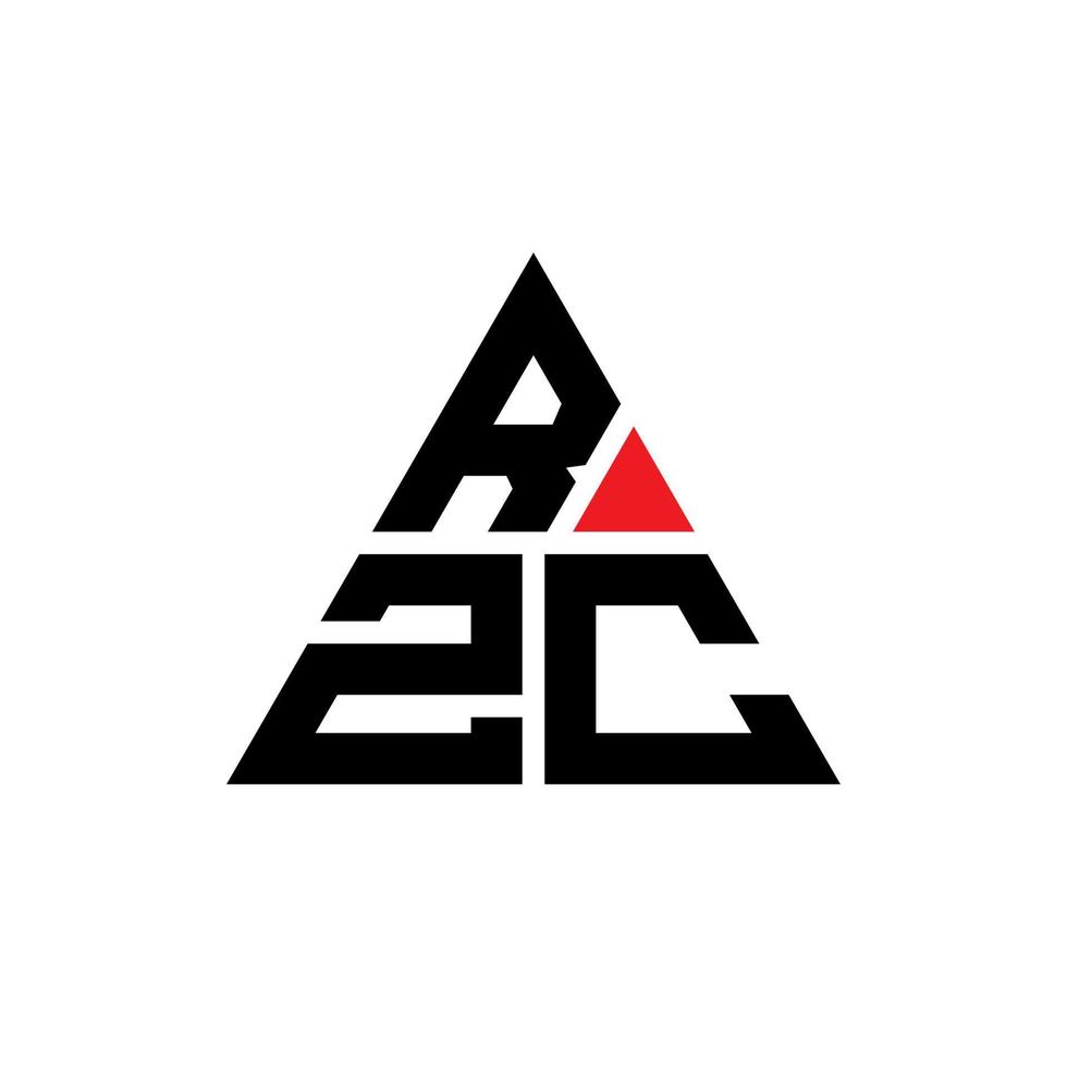 rzc triangel bokstavslogotypdesign med triangelform. rzc triangel logotyp design monogram. rzc triangel vektor logotyp mall med röd färg. rzc triangulär logotyp enkel, elegant och lyxig logotyp.