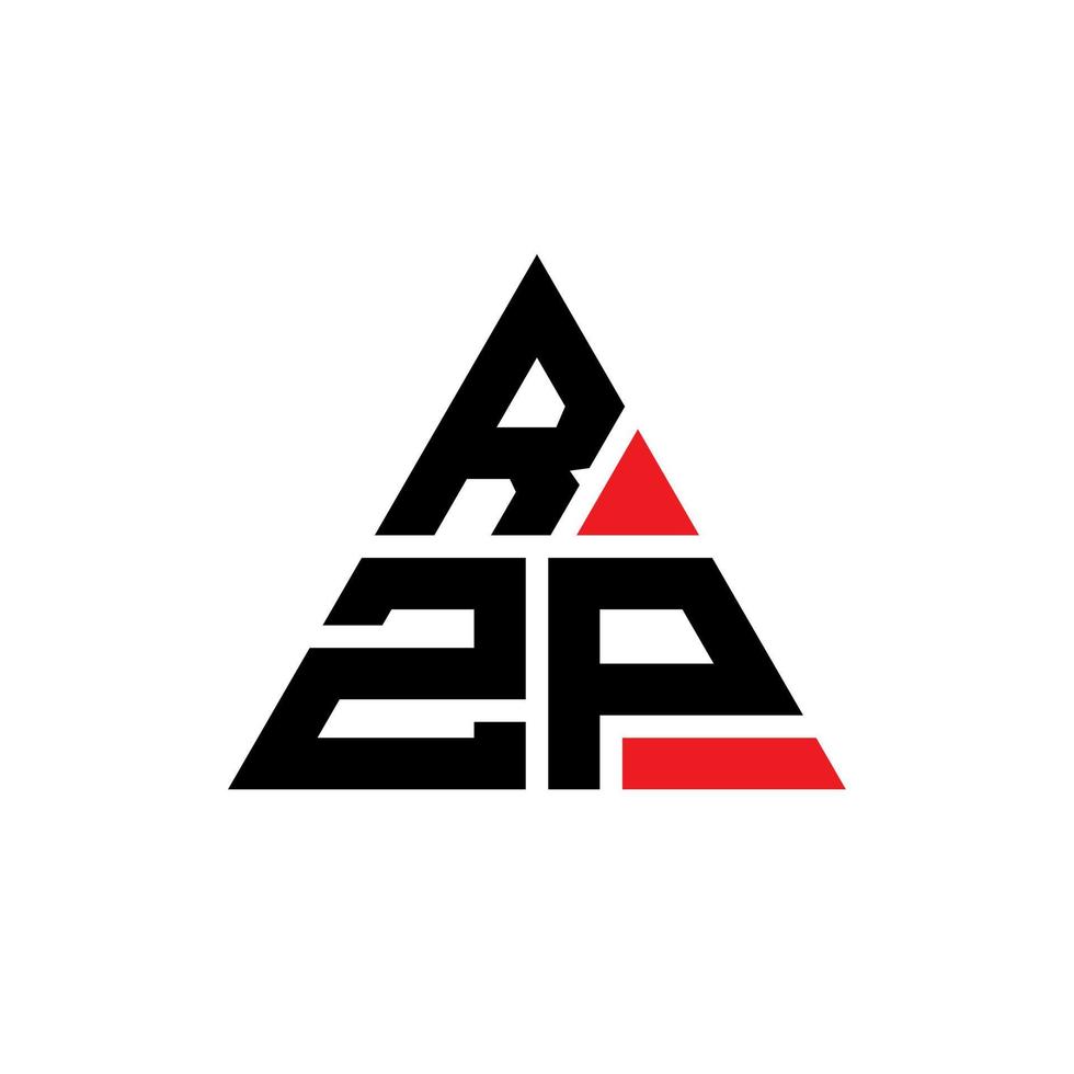 rzp triangel bokstavslogotypdesign med triangelform. rzp triangel logotyp design monogram. rzp triangel vektor logotyp mall med röd färg. rzp triangulär logotyp enkel, elegant och lyxig logotyp.