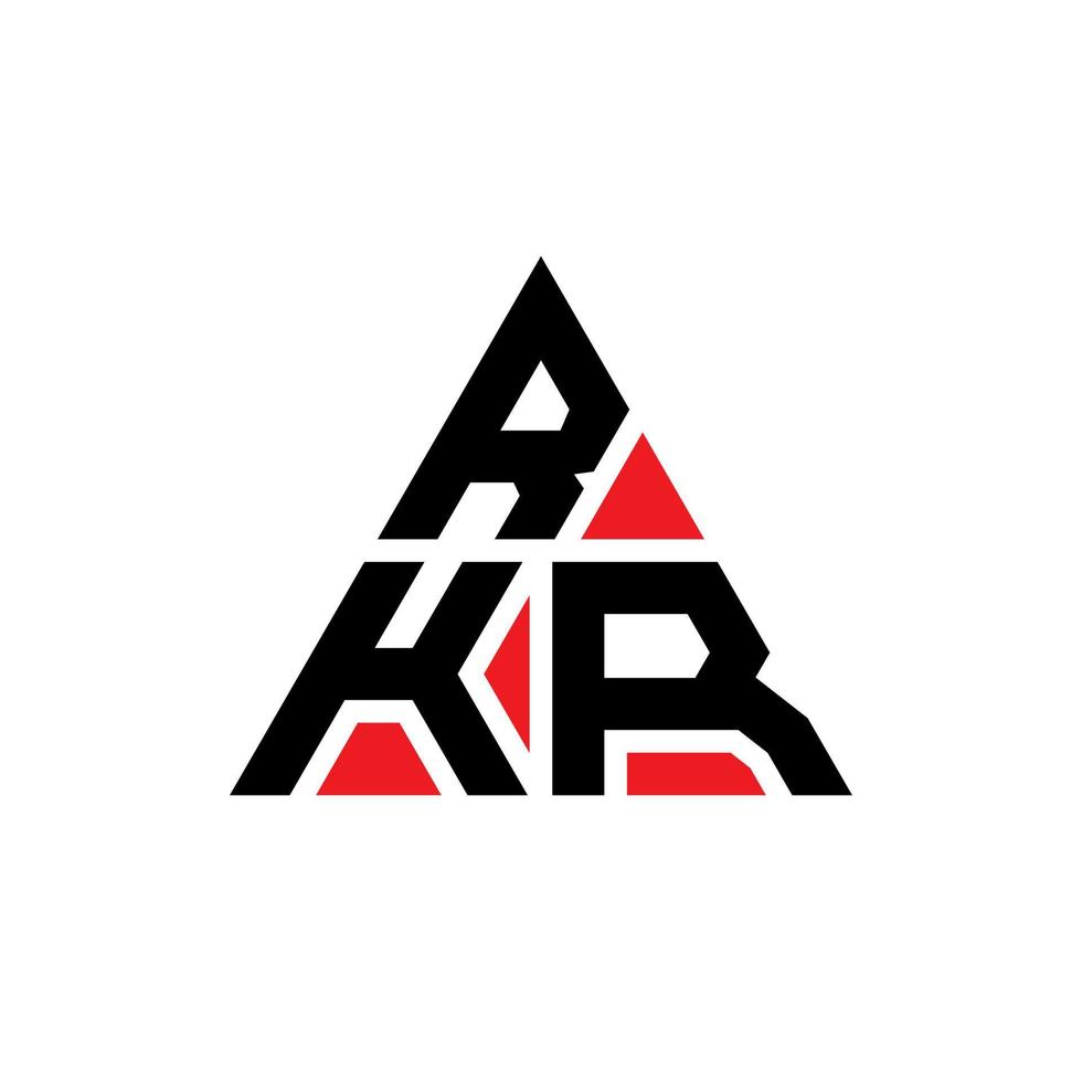 rkr Dreiecksbuchstaben-Logo-Design mit Dreiecksform. rkr-Dreieck-Logo-Design-Monogramm. rkr-Dreieck-Vektor-Logo-Vorlage mit roter Farbe. rkr dreieckiges Logo einfaches, elegantes und luxuriöses Logo. vektor