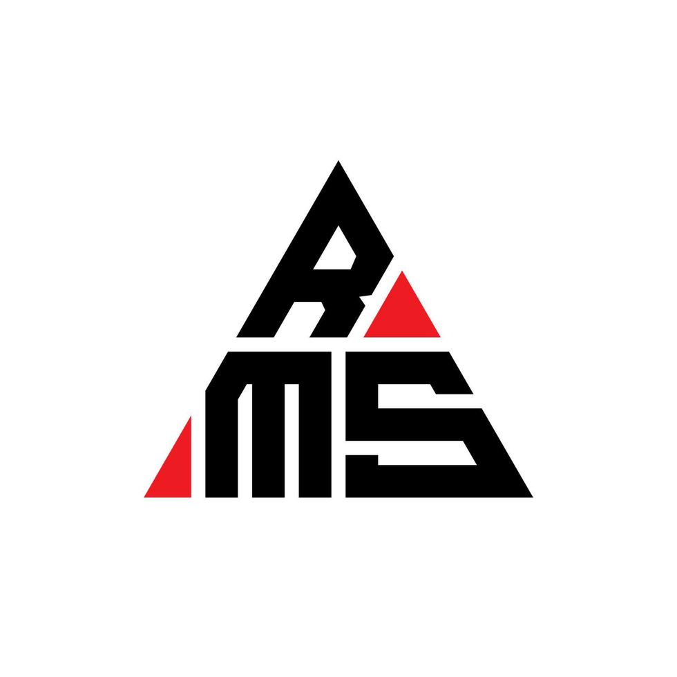 rms-Dreieck-Buchstaben-Logo-Design mit Dreiecksform. RMS-Dreieck-Logo-Design-Monogramm. RMS-Dreieck-Vektor-Logo-Vorlage mit roter Farbe. rms dreieckiges Logo einfaches, elegantes und luxuriöses Logo. vektor