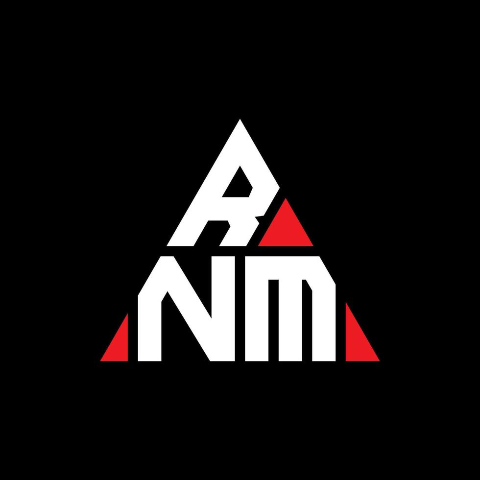 rnm Dreiecksbuchstaben-Logo-Design mit Dreiecksform. rnm-Dreieck-Logo-Design-Monogramm. rnm-Dreieck-Vektor-Logo-Vorlage mit roter Farbe. rnm dreieckiges Logo einfaches, elegantes und luxuriöses Logo. vektor