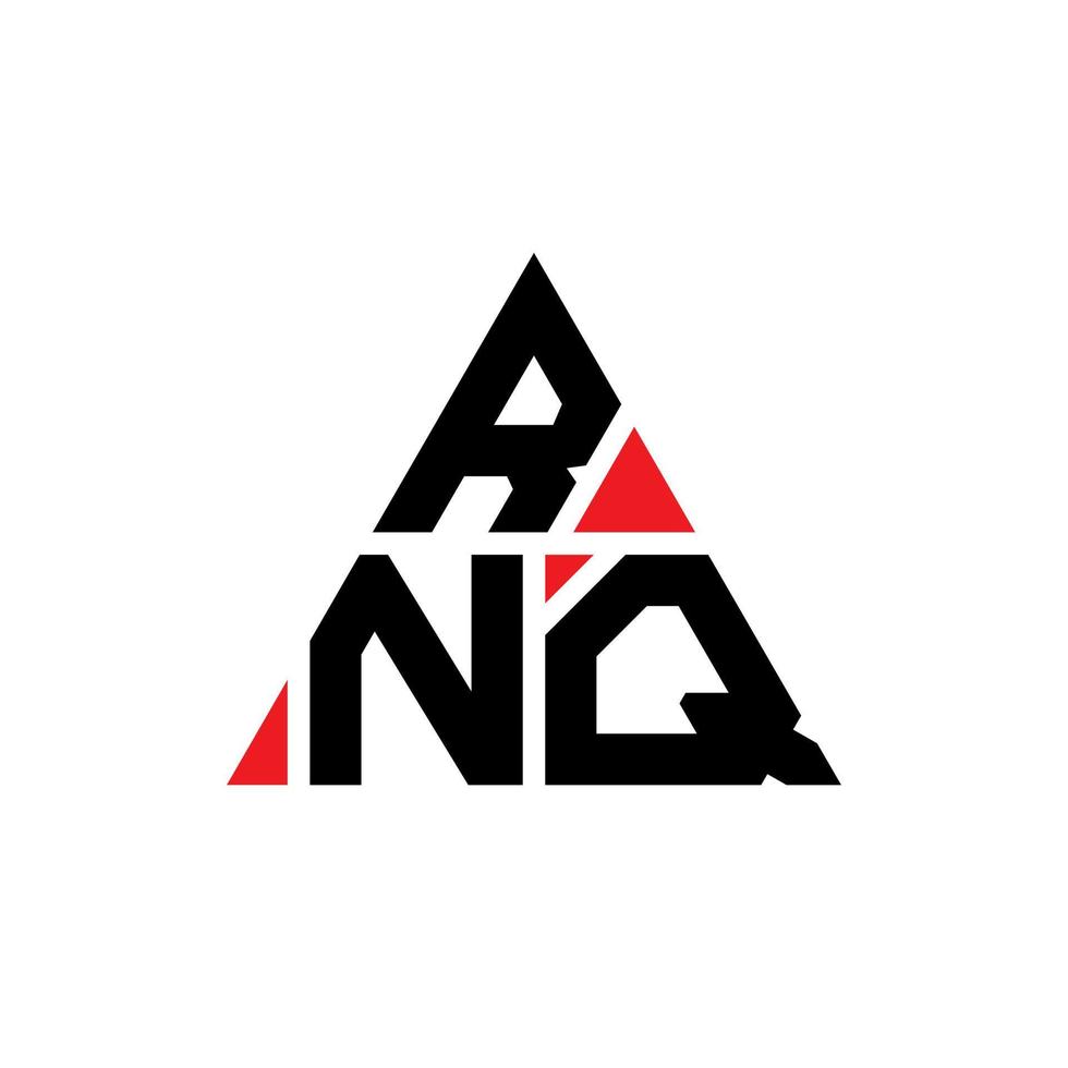 rnq triangel bokstavslogotypdesign med triangelform. rnq triangel logotyp design monogram. rnq triangel vektor logotyp mall med röd färg. rnq triangulär logotyp enkel, elegant och lyxig logotyp.