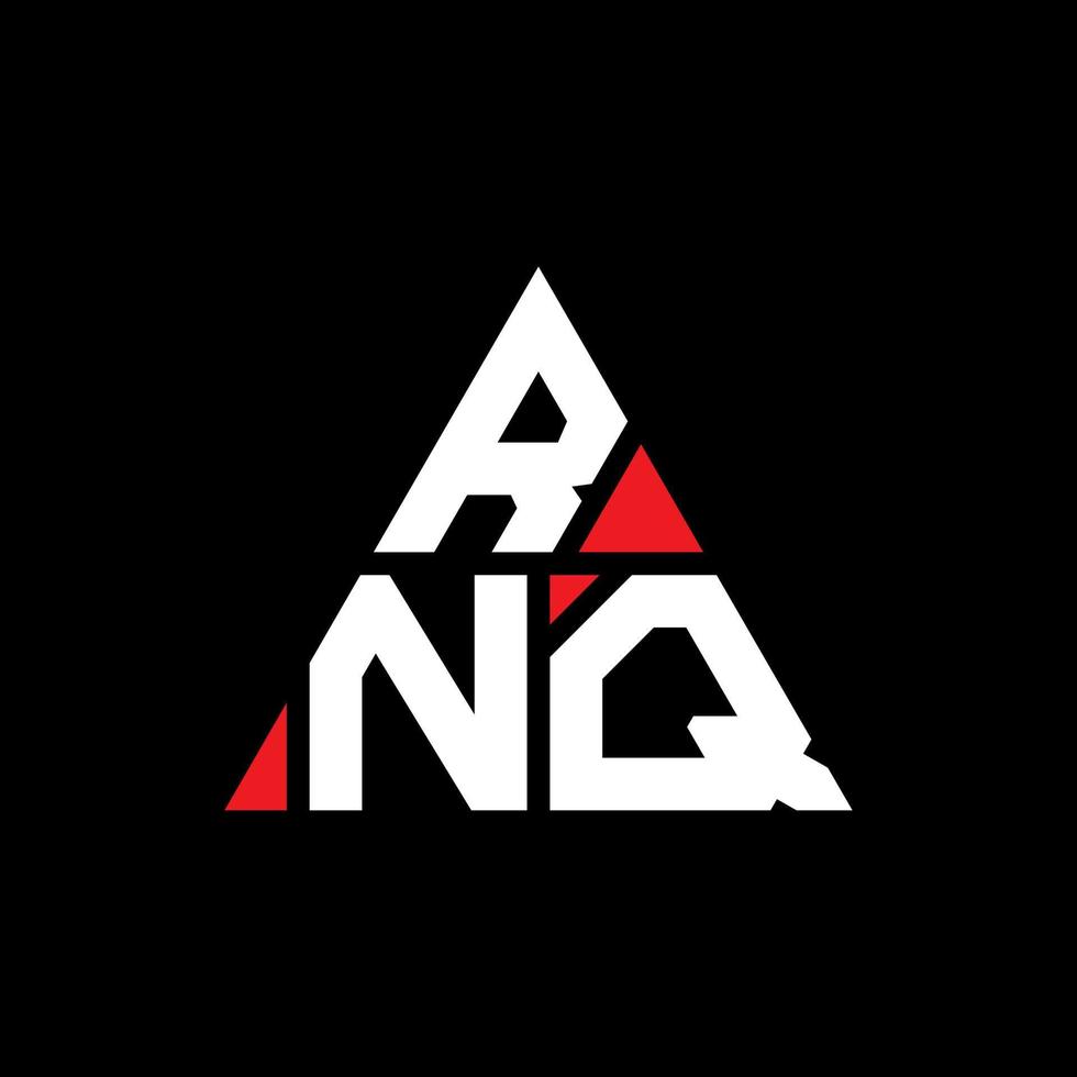 rnq triangel bokstavslogotypdesign med triangelform. rnq triangel logotyp design monogram. rnq triangel vektor logotyp mall med röd färg. rnq triangulär logotyp enkel, elegant och lyxig logotyp.
