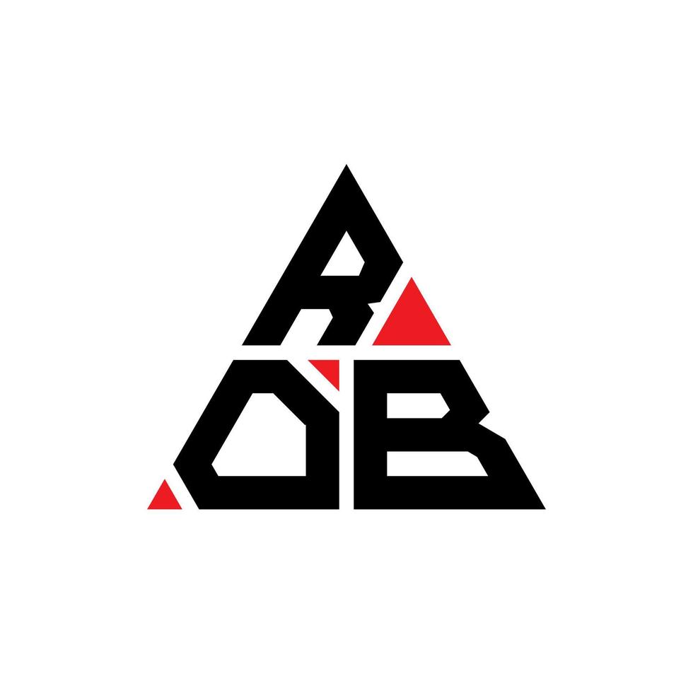 rob triangel brev logotyp design med triangel form. rob triangel logotyp design monogram. rob triangel vektor logotyp mall med röd färg. rob triangulär logotyp enkel, elegant och lyxig logotyp.
