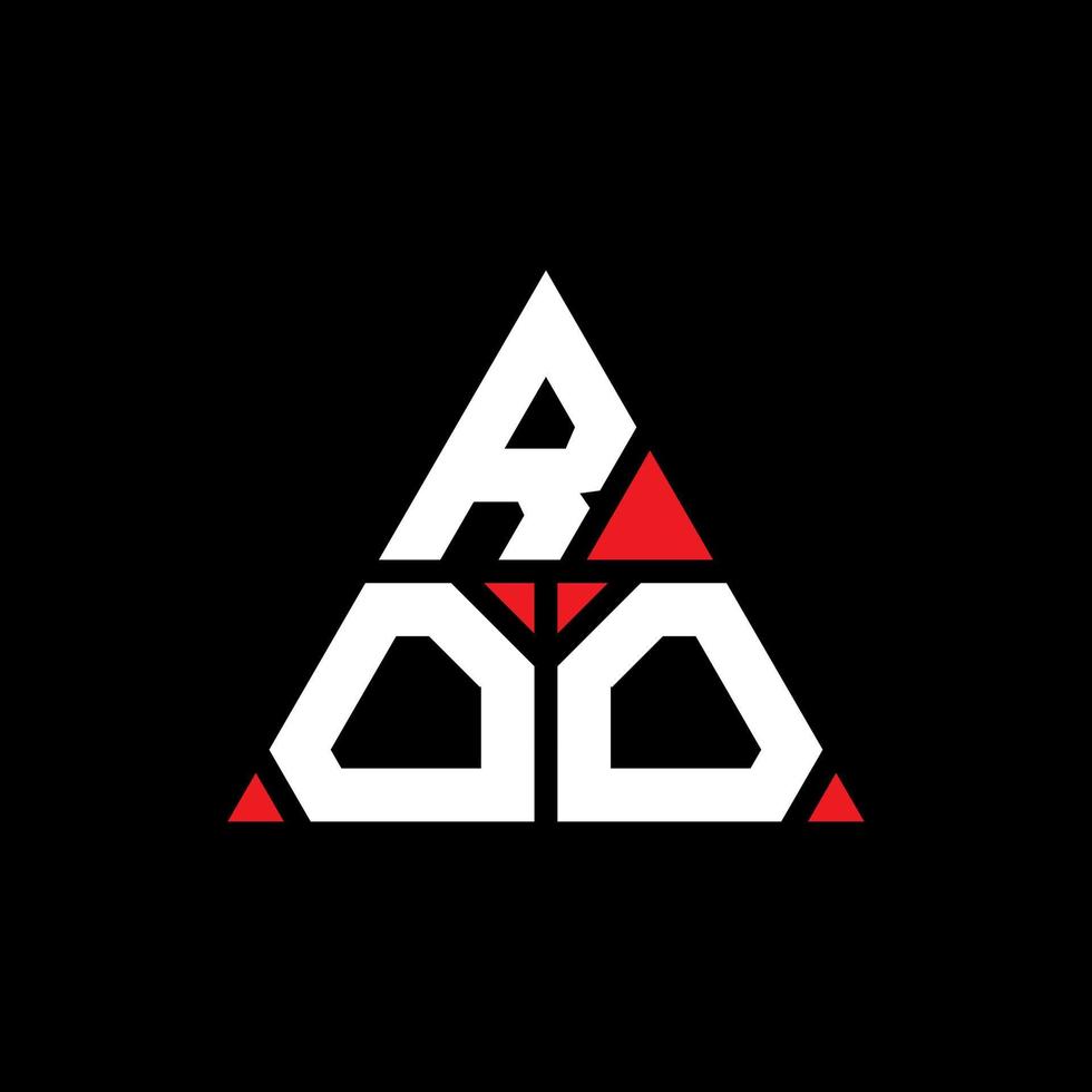 roo triangel bokstavslogotypdesign med triangelform. roo triangel logotyp design monogram. roo triangel vektor logotyp mall med röd färg. roo triangulär logotyp enkel, elegant och lyxig logotyp.