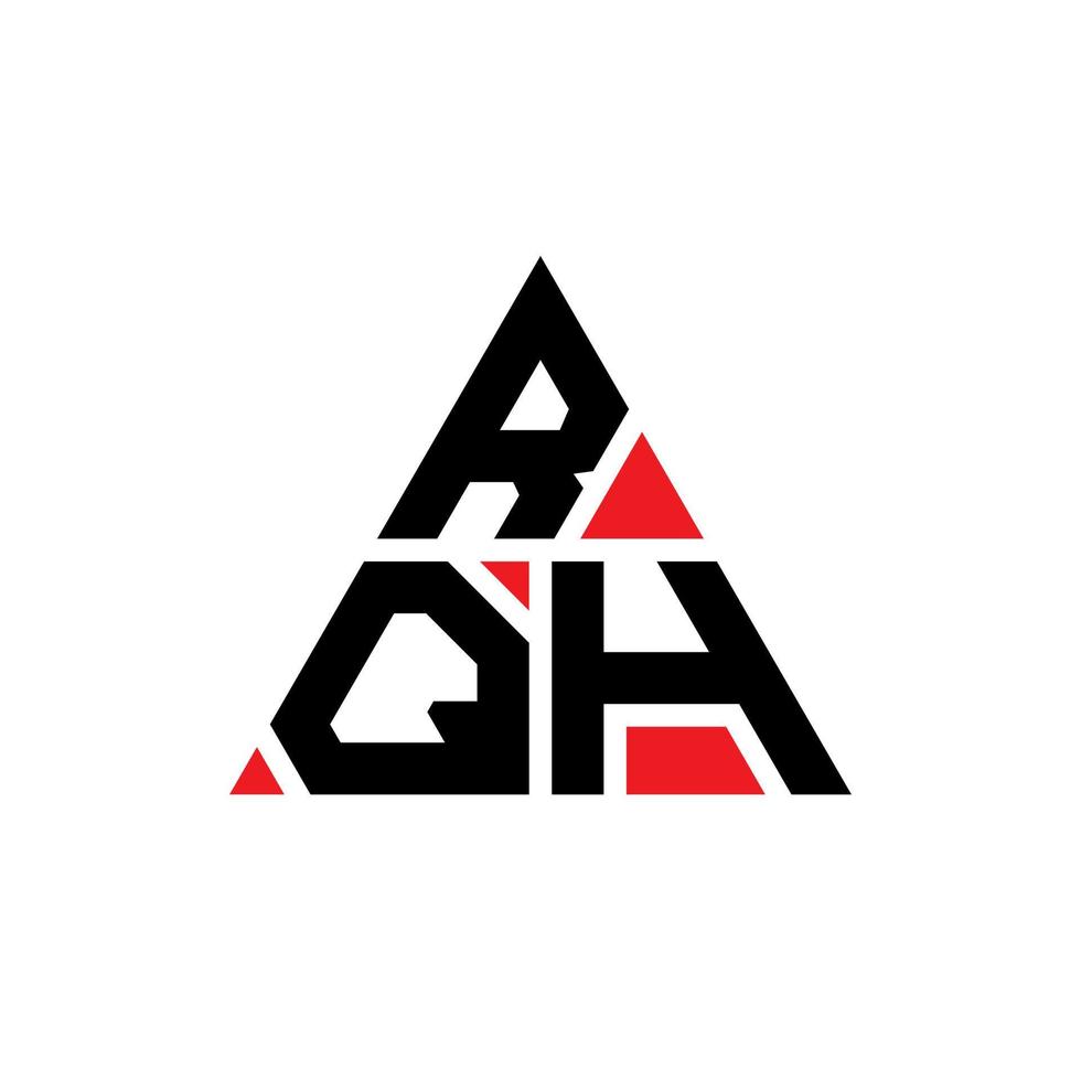 rqh triangel bokstavslogotypdesign med triangelform. rqh triangel logotyp design monogram. rqh triangel vektor logotyp mall med röd färg. rqh triangulär logotyp enkel, elegant och lyxig logotyp.