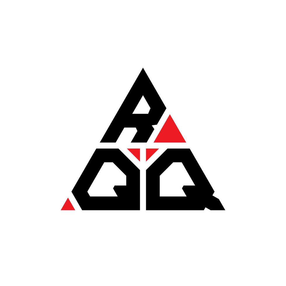 rqq triangel bokstavslogotypdesign med triangelform. rqq triangel logotyp design monogram. rqq triangel vektor logotyp mall med röd färg. rqq triangulär logotyp enkel, elegant och lyxig logotyp.
