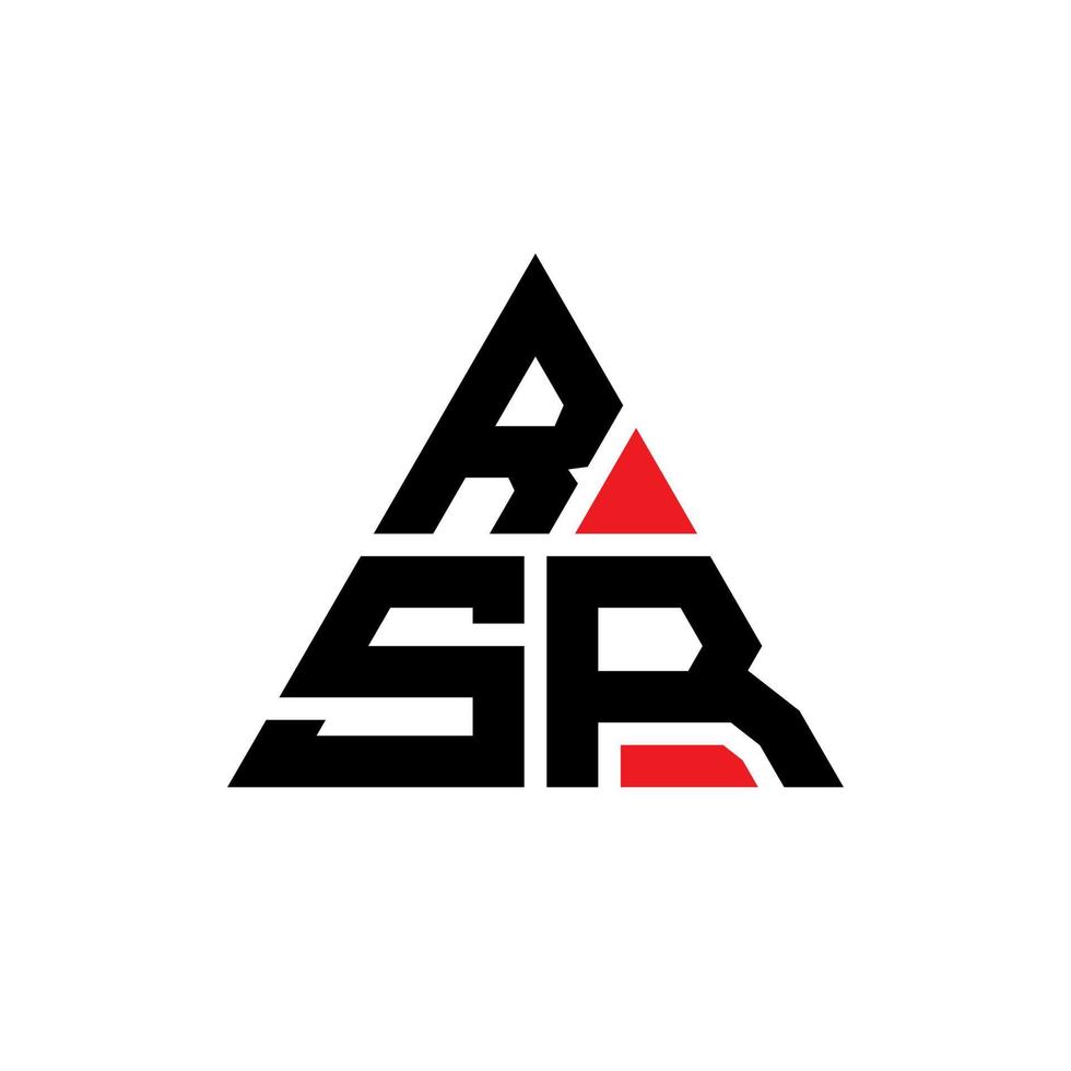 rsr-Dreieck-Buchstaben-Logo-Design mit Dreiecksform. rsr-Dreieck-Logo-Design-Monogramm. rsr-Dreieck-Vektor-Logo-Vorlage mit roter Farbe. rsr dreieckiges logo einfaches, elegantes und luxuriöses logo. vektor