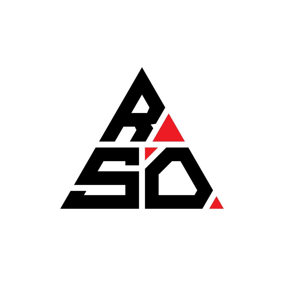 rso triangel bokstavslogotypdesign med triangelform. rso triangel logotyp design monogram. rso triangel vektor logotyp mall med röd färg. rso triangulär logotyp enkel, elegant och lyxig logotyp.