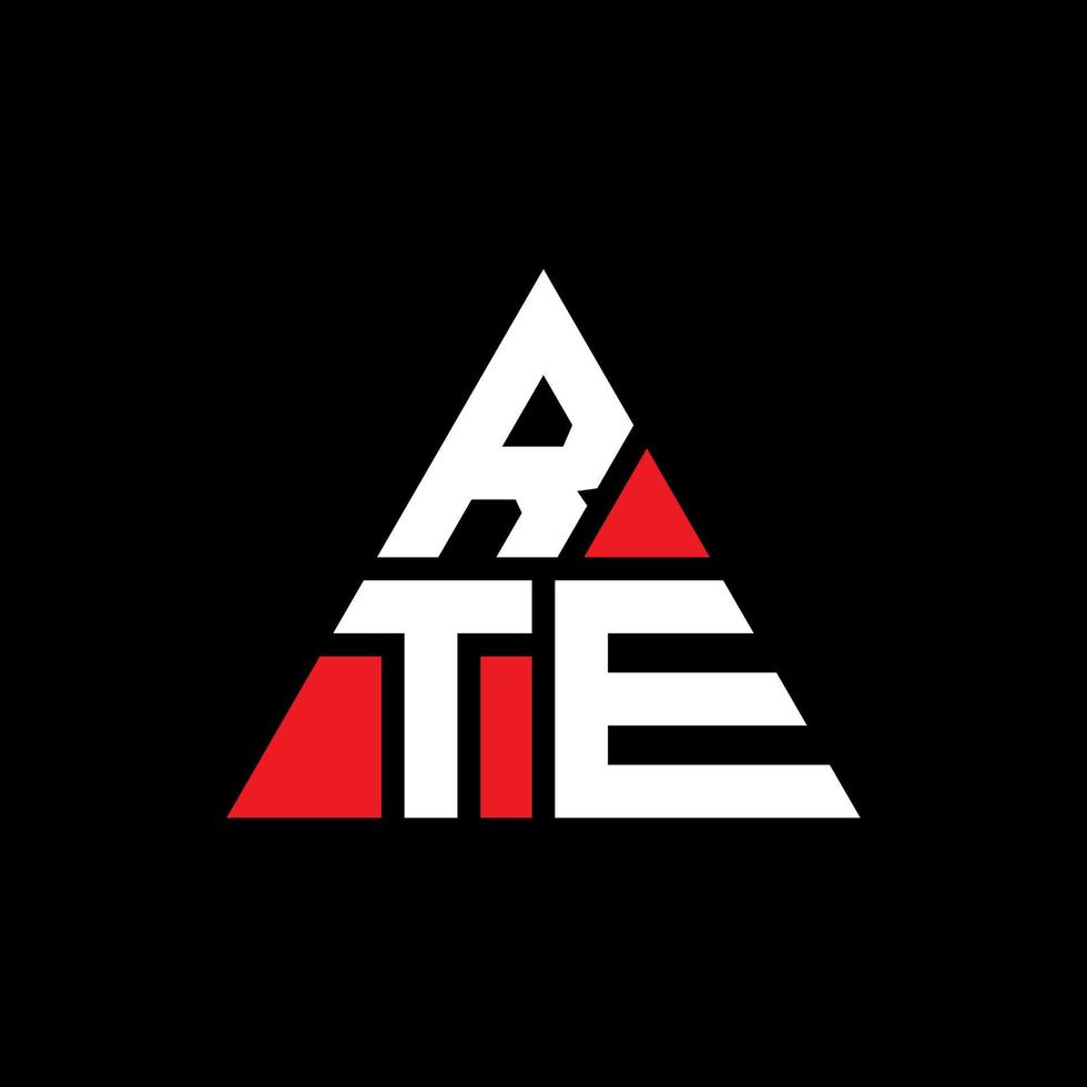 rte-Dreieck-Buchstaben-Logo-Design mit Dreiecksform. RTE-Dreieck-Logo-Design-Monogramm. rte-Dreieck-Vektor-Logo-Vorlage mit roter Farbe. rte dreieckiges Logo einfaches, elegantes und luxuriöses Logo. vektor