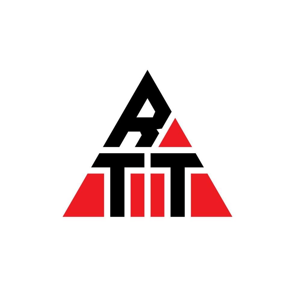rtt triangel bokstavslogotypdesign med triangelform. rtt triangel logotyp design monogram. rtt triangel vektor logotyp mall med röd färg. rtt triangulär logotyp enkel, elegant och lyxig logotyp.