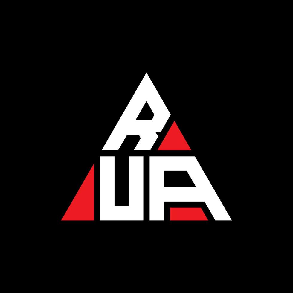 rua Dreiecksbuchstaben-Logo-Design mit Dreiecksform. Rua-Dreieck-Logo-Design-Monogramm. Rua-Dreieck-Vektor-Logo-Vorlage mit roter Farbe. rua dreieckiges logo einfaches, elegantes und luxuriöses logo. vektor