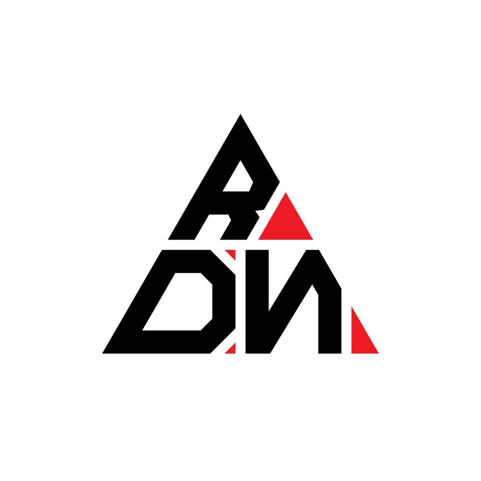 rdn-Dreieck-Buchstaben-Logo-Design mit Dreiecksform. RDN-Dreieck-Logo-Design-Monogramm. RDN-Dreieck-Vektor-Logo-Vorlage mit roter Farbe. rdn dreieckiges logo einfaches, elegantes und luxuriöses logo. vektor