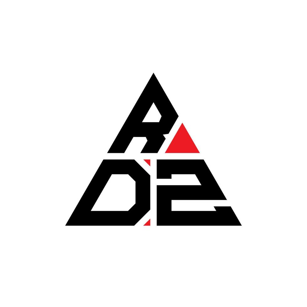 rdz triangel bokstavslogotypdesign med triangelform. rdz triangel logotyp design monogram. rdz triangel vektor logotyp mall med röd färg. rdz triangulär logotyp enkel, elegant och lyxig logotyp.