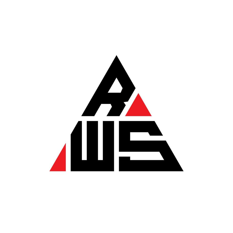 rws triangel bokstavslogotypdesign med triangelform. rws triangel logotyp design monogram. rws triangel vektor logotyp mall med röd färg. rws triangulära logotyp enkel, elegant och lyxig logotyp.