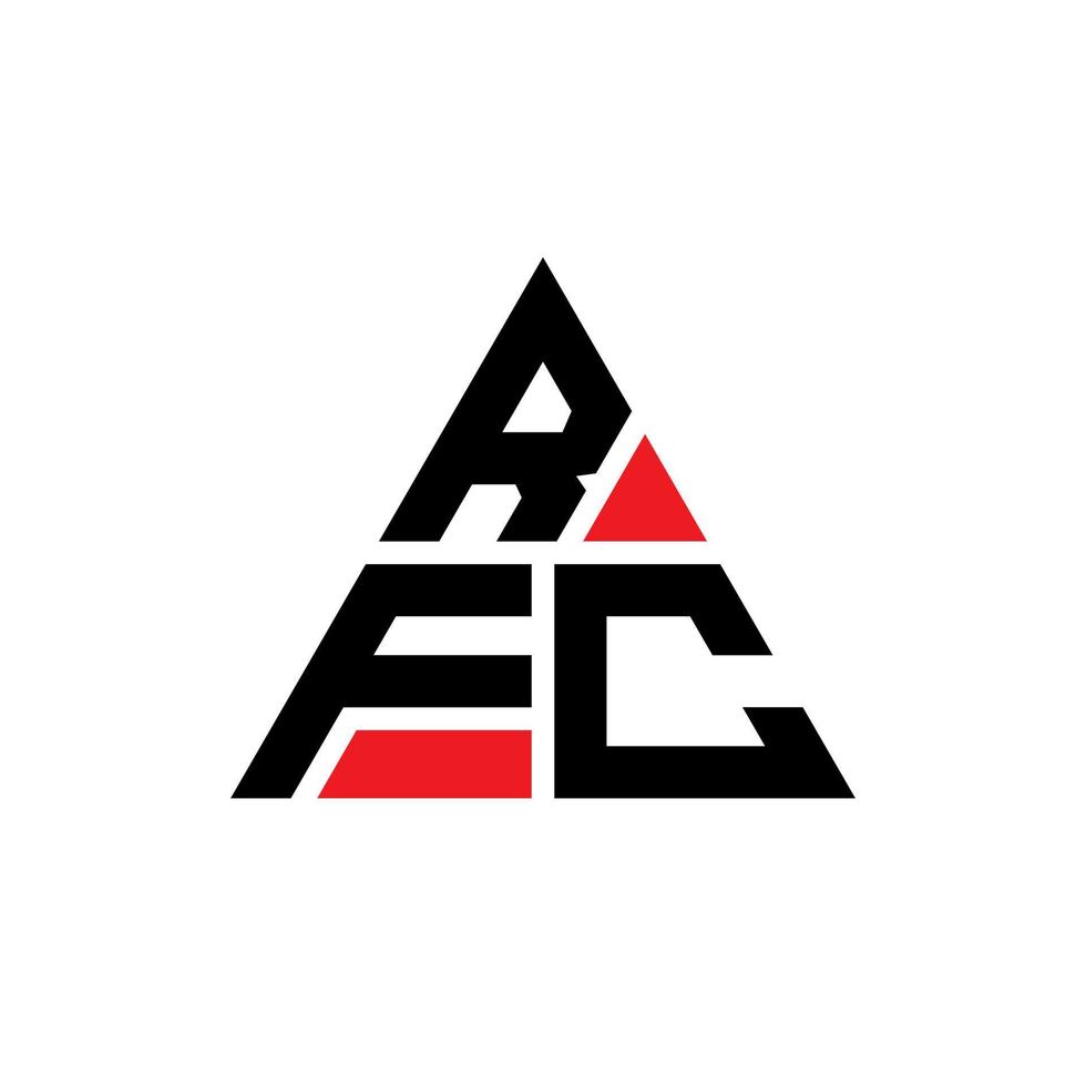 rfc triangel bokstavslogotypdesign med triangelform. rfc triangel logotyp design monogram. rfc triangel vektor logotyp mall med röd färg. rfc triangulär logotyp enkel, elegant och lyxig logotyp.