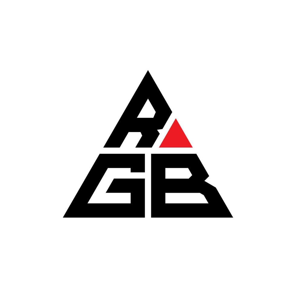 rgb triangel bokstavslogotypdesign med triangelform. rgb triangel logotyp design monogram. rgb triangel vektor logotyp mall med röd färg. rgb triangulär logotyp enkel, elegant och lyxig logotyp.