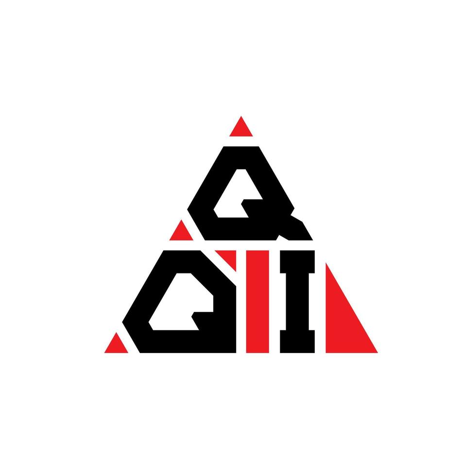 qqi triangel bokstavslogotypdesign med triangelform. qqi triangel logotyp design monogram. qqi triangel vektor logotyp mall med röd färg. qqi triangulär logotyp enkel, elegant och lyxig logotyp.