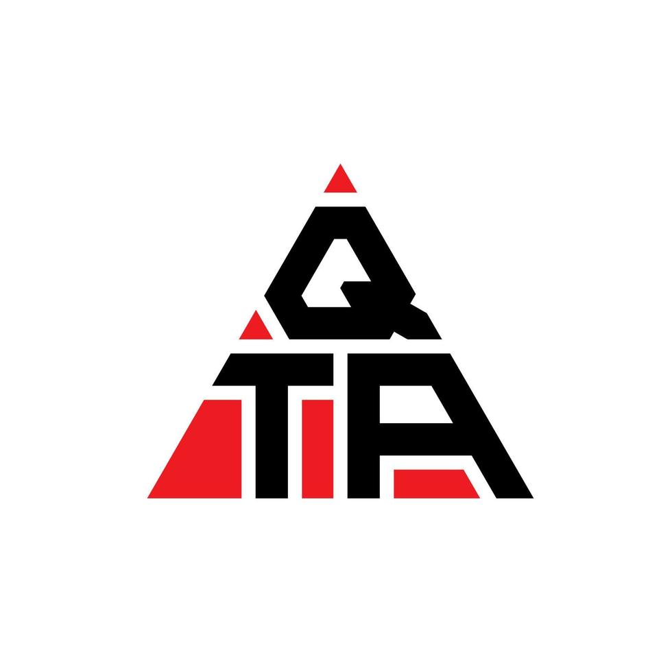 QTA-Dreieck-Buchstaben-Logo-Design mit Dreiecksform. QTA-Dreieck-Logo-Design-Monogramm. QTA-Dreieck-Vektor-Logo-Vorlage mit roter Farbe. qta dreieckiges Logo einfaches, elegantes und luxuriöses Logo. vektor