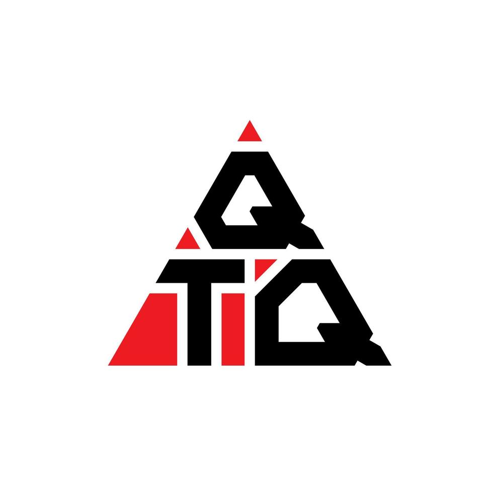 qtq triangel bokstavslogotypdesign med triangelform. qtq triangel logotyp design monogram. qtq triangel vektor logotyp mall med röd färg. qtq triangulär logotyp enkel, elegant och lyxig logotyp.