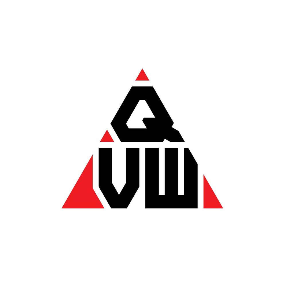qvw triangel bokstavslogotypdesign med triangelform. qvw triangel logotyp design monogram. qvw triangel vektor logotyp mall med röd färg. qvw triangulär logotyp enkel, elegant och lyxig logotyp.