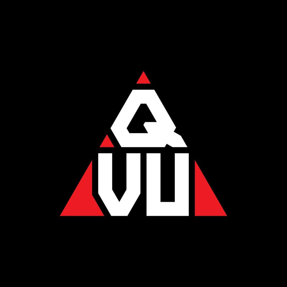 qvu Dreiecksbuchstaben-Logo-Design mit Dreiecksform. qvu Dreieck-Logo-Design-Monogramm. qvu-Dreieck-Vektor-Logo-Vorlage mit roter Farbe. qvu dreieckiges Logo einfaches, elegantes und luxuriöses Logo. vektor