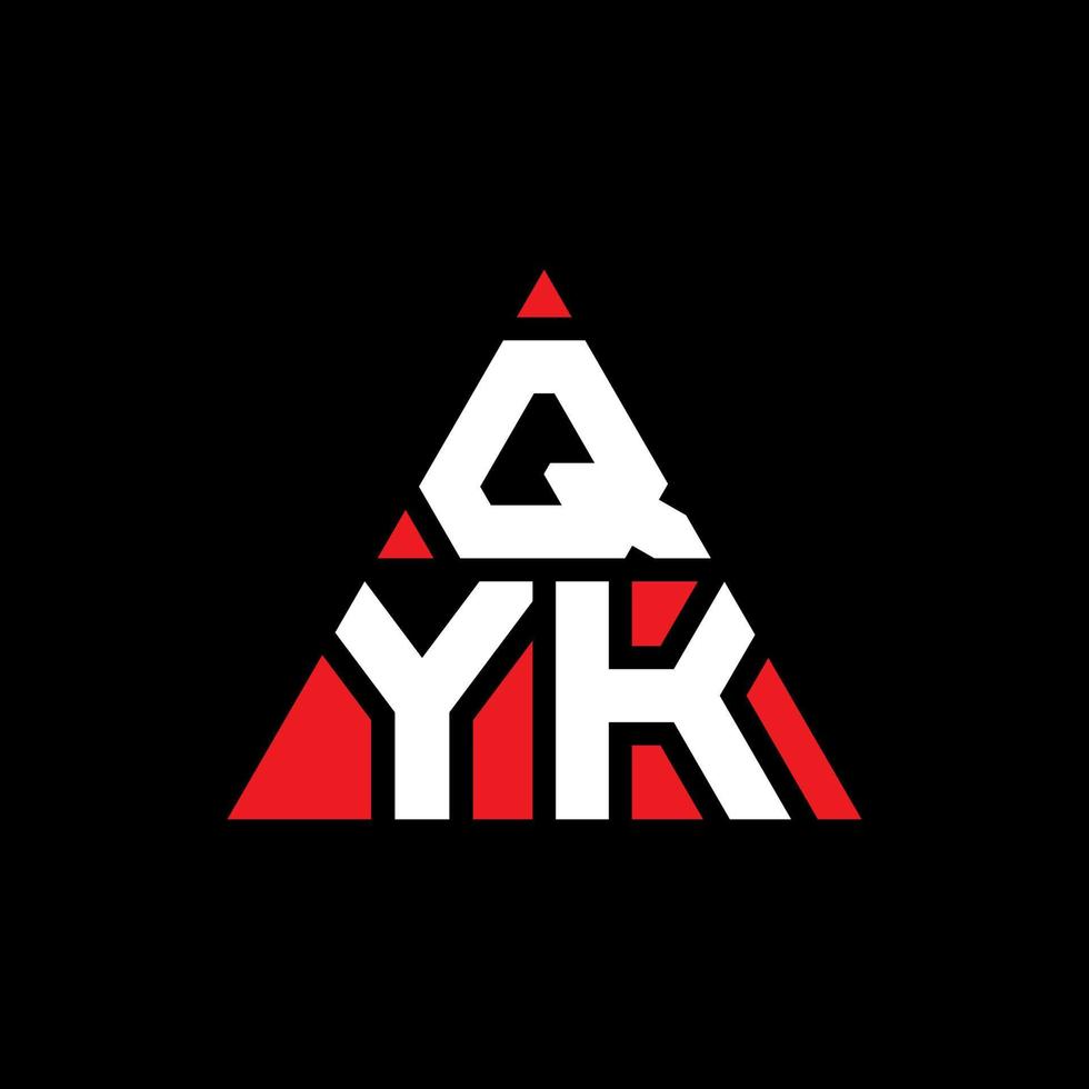 Qyk-Dreieck-Buchstaben-Logo-Design mit Dreiecksform. qyk-Dreieck-Logo-Design-Monogramm. Qyk-Dreieck-Vektor-Logo-Vorlage mit roter Farbe. qyk dreieckiges Logo einfaches, elegantes und luxuriöses Logo. vektor
