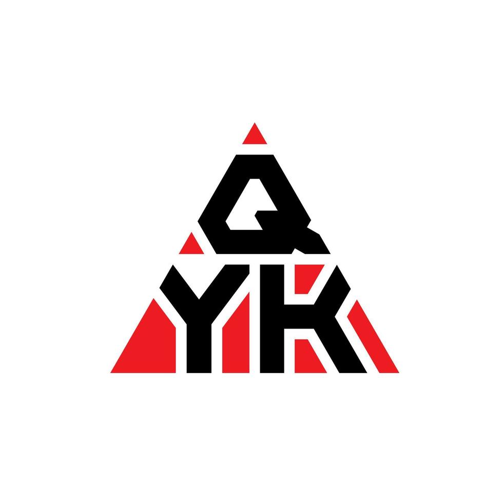 qyk triangel bokstavslogotypdesign med triangelform. qyk triangel logotyp design monogram. qyk triangel vektor logotyp mall med röd färg. qyk triangulär logotyp enkel, elegant och lyxig logotyp.