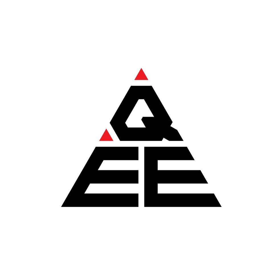 Qee-Dreieck-Buchstaben-Logo-Design mit Dreiecksform. Qee-Dreieck-Logo-Design-Monogramm. Qee-Dreieck-Vektor-Logo-Vorlage mit roter Farbe. qee dreieckiges Logo einfaches, elegantes und luxuriöses Logo. vektor