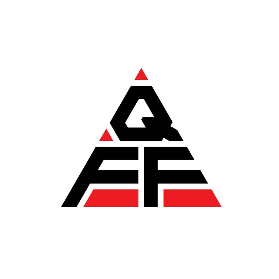 qff triangel bokstavslogotypdesign med triangelform. qff triangel logotyp design monogram. qff triangel vektor logotyp mall med röd färg. qff triangulär logotyp enkel, elegant och lyxig logotyp.