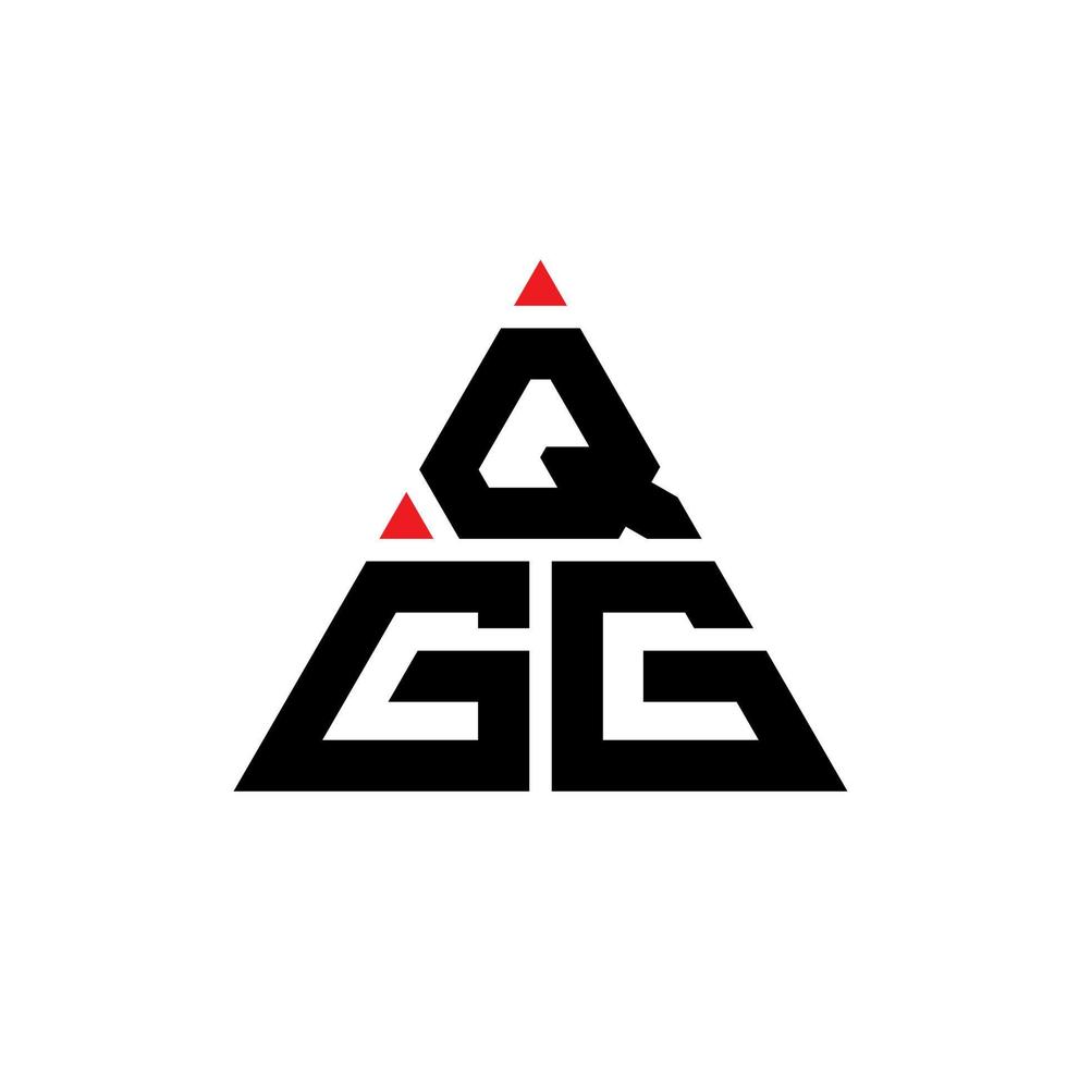 qgg triangel bokstavslogotypdesign med triangelform. qgg triangel logotyp design monogram. qgg triangel vektor logotyp mall med röd färg. qgg triangulär logotyp enkel, elegant och lyxig logotyp.