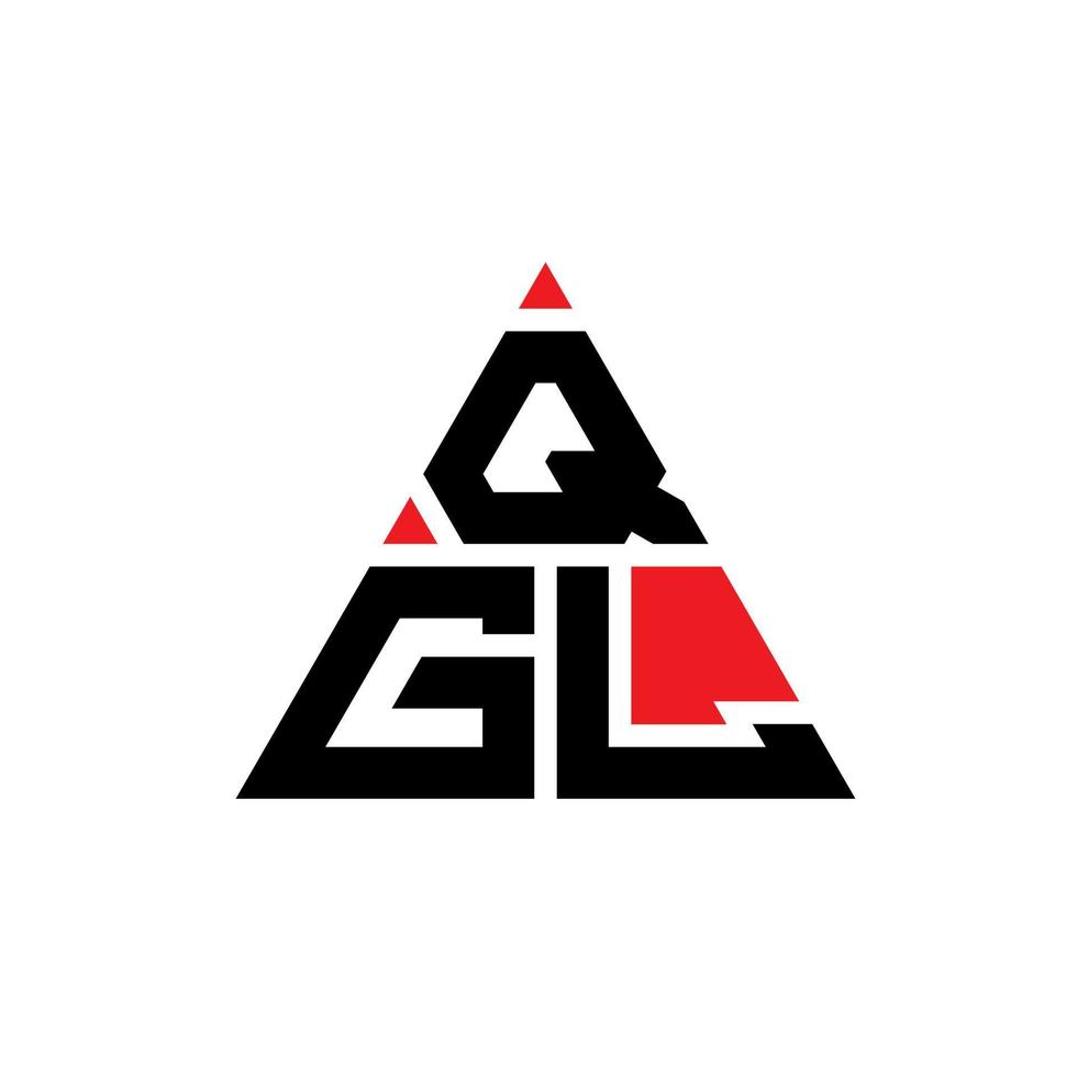 qgl triangel bokstavslogotypdesign med triangelform. qgl triangel logotyp design monogram. qgl triangel vektor logotyp mall med röd färg. qgl triangulär logotyp enkel, elegant och lyxig logotyp.