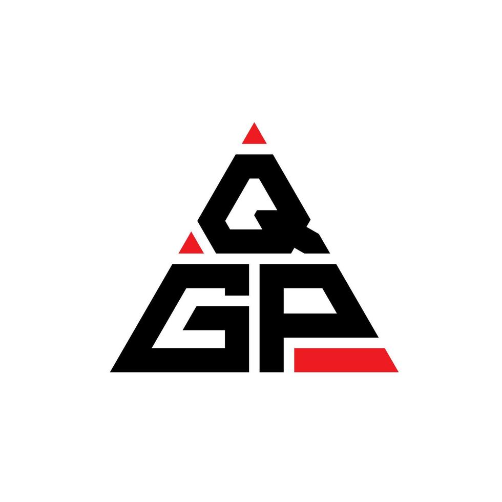 qgp-Dreieck-Buchstaben-Logo-Design mit Dreiecksform. Qgp-Dreieck-Logo-Design-Monogramm. Qgp-Dreieck-Vektor-Logo-Vorlage mit roter Farbe. qgp dreieckiges Logo einfaches, elegantes und luxuriöses Logo. vektor
