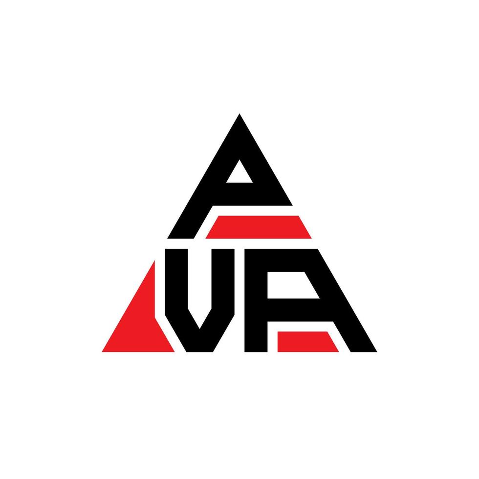 PVA-Dreieck-Buchstaben-Logo-Design mit Dreiecksform. PVA-Dreieck-Logo-Design-Monogramm. Pva-Dreieck-Vektor-Logo-Vorlage mit roter Farbe. pva dreieckiges logo einfaches, elegantes und luxuriöses logo. vektor