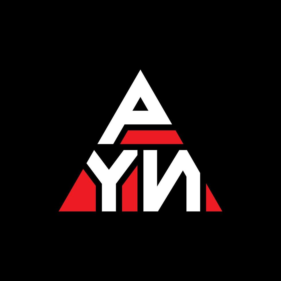 Pyn-Dreieck-Buchstaben-Logo-Design mit Dreiecksform. PYN-Dreieck-Logo-Design-Monogramm. PYN-Dreieck-Vektor-Logo-Vorlage mit roter Farbe. pyn dreieckiges logo einfaches, elegantes und luxuriöses logo. vektor